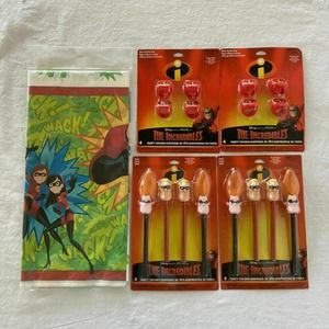 New The Incredibles 1 Table Cover 54" x 102", 4 Packages Party Favors Birthday